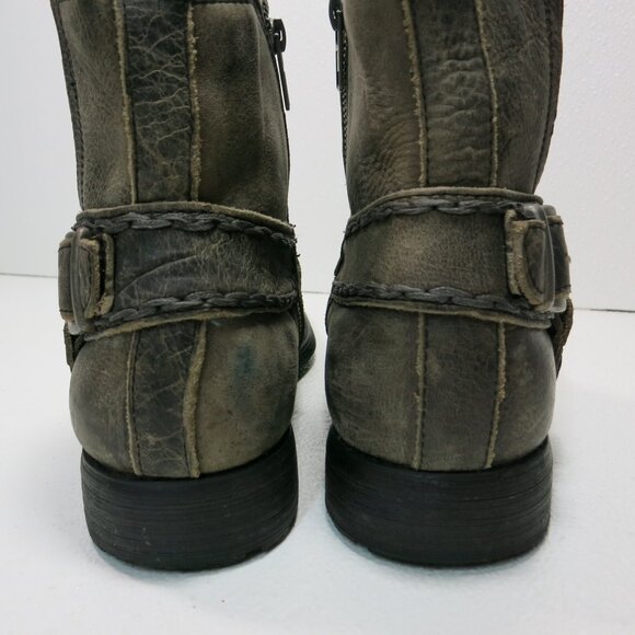 Bed Stu Nubuck Leather Harness Biker Boots Footwear Zippered Boot Shoes Men\'s 11 main image 6